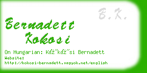 bernadett kokosi business card